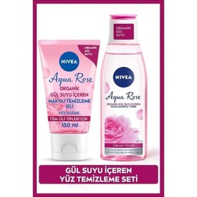 Resim Nivea Aqua Rose Gül Suyu İçeren Yüz Yıkama Jeli 150ml + Nemlendirici Tonik 200ml Set 