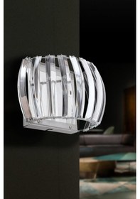 Resim İstanbul Avize Venüs Gümüş Oval Kenarlı Kristal Taşlı Aplik Altın 