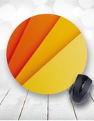 Resim Atölye Çizgi Sarı Turuncu Kartela Yuvarlak Mouse Pad Renkli 