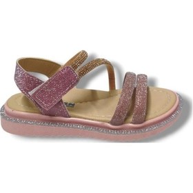 Resim Arzen Bebe 241-25 Anatomik Simli Taşlı Cırtlı Kız Çocuk Sandalet 26-30 Pembe 