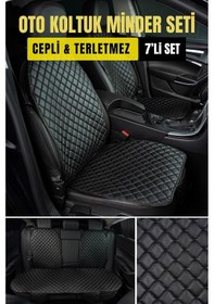 Resim Deri-vinil Oto Minder Seti Siyah 7 Parça 