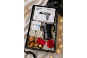 Resim Artopio Air Pro 2 Anc Bluetooth Kulaklık + Moka Pot 3 Fincan + Şarjlı Masaj Tabancası |sevgiliye Hediye Seti | 