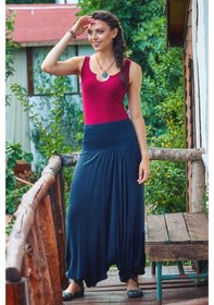 Resim Los Banditos Gipe Bel Detaylı Yazlık Kadın Şalvar Pantolon-Std-Antrasit 