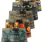 Resim 2025 Yeni 5 Adet Erkek Boxer Briefs - Nefes Alabilen, Hızlı Kuruyan, Geometrik Baskılı İç Çamaşırı, Esnek Bel Bandı, Rahat Uygunluk, Hızlı Kuruyan İç Çamaşırı | Canlı Baskılı İç Çamaşırı | Orta Esneklik 