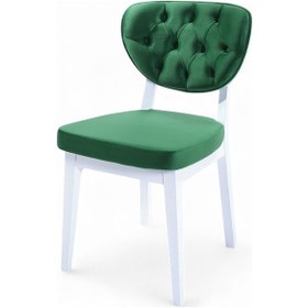 Resim Boston Sandalye - Babyface Yeşil - Beyaz Gürgen İskelet 