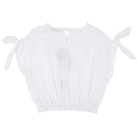 Resim best kids Kız Çocuk Ekru Baskılı Belden Lastikli Crop Bluz 12175 - EKRU / 2 yaş 