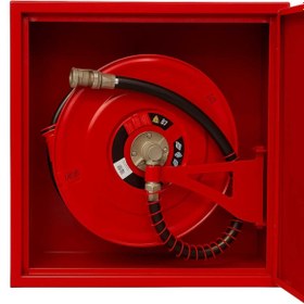 Resim UNİ-BOX 1'' TEK SAÇ KAPAK 20 MT HORTUMLU 1MM SIVA ÜSTÜ TSE'Lİ YANGIN DOLABI 