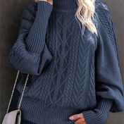 Resim Kadınlar için Bahar ve Sonbahar için Yarı Yüksek Yaka ve Uzun Kollu Kazak Örgü Kazak 