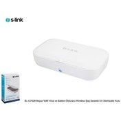 Resim S-link SL-UVS28 Beyaz yüzde 99 Virüs ve Bakteri Öldürücü Wireless Şarj Destekli UV Sterilizatör Kutu 