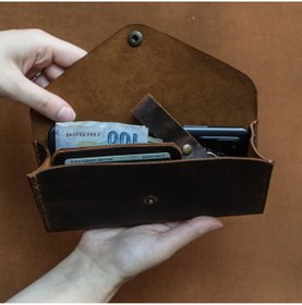 Resim Craft And Luna El Yapımı Hakiki Deri El Çantası Clutch - Günlük Kullanım 