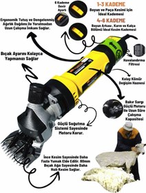 Resim SCHMITZER Pro Seri Metal Şanzuman Profesyonel Koyun Keçi Kırpma-Kırkma Makinası 6 Kademe Devir Ayarlı 