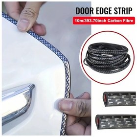 Resim Lumaworld Karbon Fiber Siyah 10m Kapı Kenarı Koruyucu Anti Çarpışma Şerit 