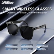 Resim LIFEBEE Akıllı Kablosuz Spor Gözlükleri Kulaklık HIFI Ses, Şarj Edilebilir, UV Koruma, Kablosuz Aramalar, Müzik Çalma, Dokunmatik Kontrol, Uzun Pil Ömrü için Yürüyüş, Açık Hava Aktiviteleri, Unisex Açık Hava Sporları, Müzik, Aramalar, Sürüş, Arkadaşlar İçin Hediye, Android ve IPhone ile Uyumlu Unisex 