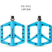 Resim motosergen Promend Renkli Platform Pedal MTB Freeride Kaymaz Rulmanlı Plastik Pedal Ultra Hafif Açık Mavi Renk 