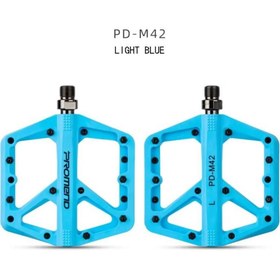 Resim motosergen Promend Renkli Platform Pedal MTB Freeride Kaymaz Rulmanlı Plastik Pedal Ultra Hafif Açık Mavi Renk 