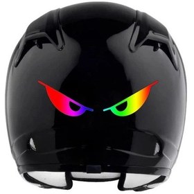 Resim Gaojunshop01 1 Adet Nazar Boncuğu Kask Çıkartması Korkusuz Cadılar Bayramı Motosiklet Aksesuarı Multicolored 