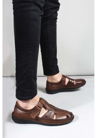 Resim Hakiki Deri Erkek Klasik Sandalet 662ma119b 001 