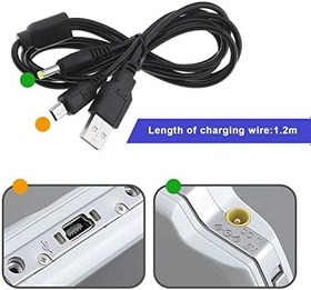 Resim ECSiNG 2 ADET 2'si 1 arada USB Veri Şarj Kablosu Şarj Cihazı Sony PSP 1000 2000 3000 ile Uyumlu Konsol Taşınabilir Yedek Veri Aktarımı ve Güç USB Kablosu Kurşun 1,2 m 
