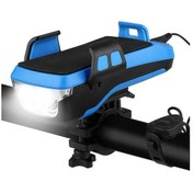 Resim Pazly 4000mah Usb Bisiklet Fari, 130db Hoparlör, Telefon Tutucu - Siyah Led Işık, 5 Ses Modu, 55-90mm Tutma Aralığı Siyah 