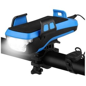 Resim Pazly 4000mah Usb Bisiklet Fari, 130db Hoparlör, Telefon Tutucu - Siyah Led Işık, 5 Ses Modu, 55-90mm Tutma Aralığı Siyah 