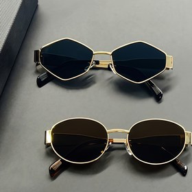 Resim 2 Adet Kadın Y2K Retro Metal Çerçeve Moda Gözlük - Altıgen & Elips Şekilli Retro Poligonal Tasarım, Kıyafet Eşleştirme ve Alışveriş için Dekoratif Lensler, Sevgililer Günü, Anneler Günü, Noel için Tatil Hediyesi, Trendy Gözlük, Dayanıklı Gözlük 