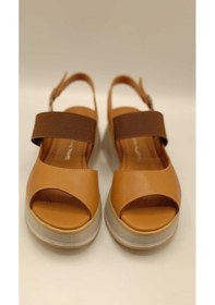 Resim Venüs Taba Deri Dolgu Sandalet Taba 