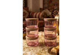 Resim Feyza Design 6'lı Bambu Kapaklı Cam Kahvaltılık Kase Seti, 220 cc 