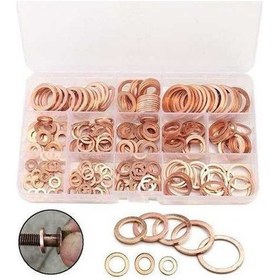 Resim Pazly 280 Adet Bakır Kırma Pul Conta Seti Düz Ringa Çeşitleri Kiti 