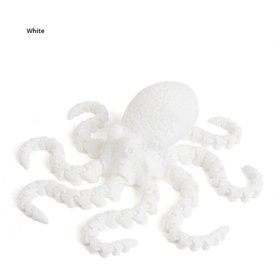Resim Cute Movable Joint Print Octopus Toy - 17cm / Ceramic White Octopus 