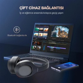Resim Fifine X3 Kablosuz Anc Kulak Üstü Bluetooth Kulaklık 