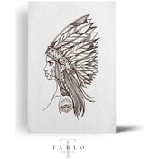 Resim Kızılderili Minimal Ahşap Tablo 4mm 