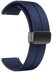 Resim Huawei Watch GT3 42 mm-GT2 42 mm Uyumlu Silikon Magnet Kordon(Güçlü Mıknatıs) Lacivert 