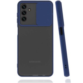 Resim KZY İletişim Samsung Galaxy A13 5g Kapak Lensi Açılır Kapanır Kamera Korumalı Silikon Kılıf - Lacivert 