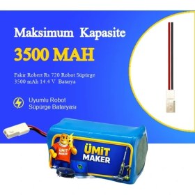 Resim Ümit Maker Fakir Robert Rs 720 Robot Süpürge 3500 mAh 14.4 V Batarya - Orjinal Uyumlu Uzun Ömürlü, Yüksek Performans Pil 