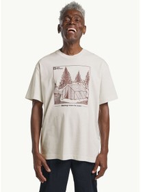 Resim Jack Wolfskin Freeroamer Erkek Tişört Beyaz Beyaz 