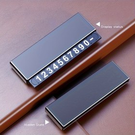 Resim Telefon Numarası Göstergeli Ayarlanabilir Geçici Park İşaretleri: Metal Araç İletişim Numarası Panosu, Gece Görünürlüğü, İtmeli-Çekmeli Gizli Numaralar, Güvenli Gösterge Paneli Montajı, Geçici Numaralı Park İşaretleri, Isıya Dayanıklı 