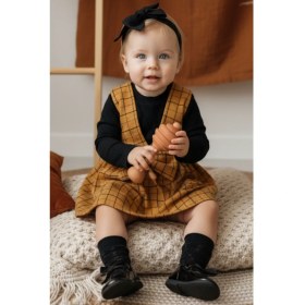 Resim Parla Kids Kız Bebek Hardal Anna Jile Bandana Takım 