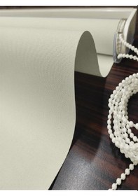 Resim Krem Güneşlik Düz Stor Perde Kırık Beyaz 