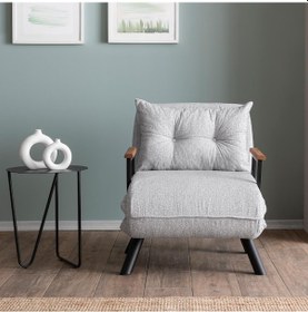 Resim Pafu Sando Tekli Katlanır Yataklı Koltuk Teddy Gri 