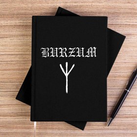 Resim Burzum Logo Siyah Çizgisiz Kanvas Defter - Siyah 