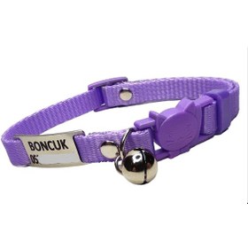 Resim Güvenlik Kilitli İsimli Kedi Tasması, Kedi Tasması Lila Rengi 