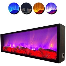 Resim Arif Şömine Dekoratif Elektrikli Yapay Şömine - 130x25x15 Cm - Farklı Renk Modları, Kumandalı, Bluetooth 