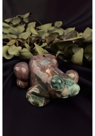 Resim Kurbağa Şekilli Yosunlu Akik Taşı 