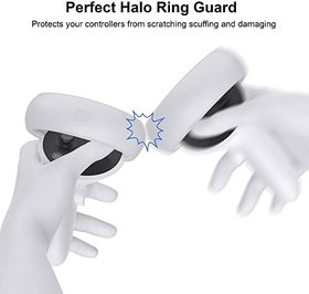Resim Meta/Oculus Quest 2 Aksesuarları ile Uyumlu Halo Kontrol Cihazı Koruyucu, Çarpma Önleyici Şeffaf Silikon Tam Halka Kapak Quest 2 için, Kayma Yok 