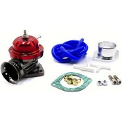 Resim Chuangyinshop Red Ev Tahliye Valfi Universal Alüminyum Alaşım Otomobil Turboşarjlı Basınç Tahliye Valfi 63 65mm Flanş 