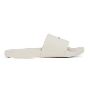 Resim Calvin Klein Ekru Erkek Plaj Terliği POOL SLIDE W/ CK SQUARE 