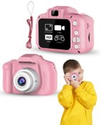 Resim Çocuk Mini Dijital Fotoğraf Makinesi 1080P HD Pembe 