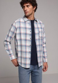 Resim Regular Fit Shirt Neck Ekoseli Erkek Çok Renkli Uzun Kol Gömlek Colin's