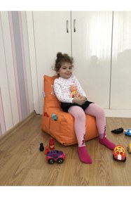 Resim Pufumo Spıderman Çocuk Armut Puf Koltuğu Turuncu ( 1-8 Yaş ) 