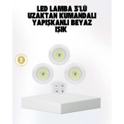 Resim Kablosuz Gün Işığı 3’lü LED Spot Lamba Kumandalı 